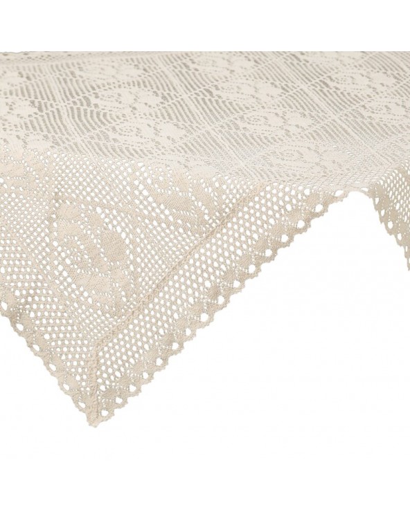 Obrus ażurowy 85x85 Rosaly jasnobeżowy Eurofirany