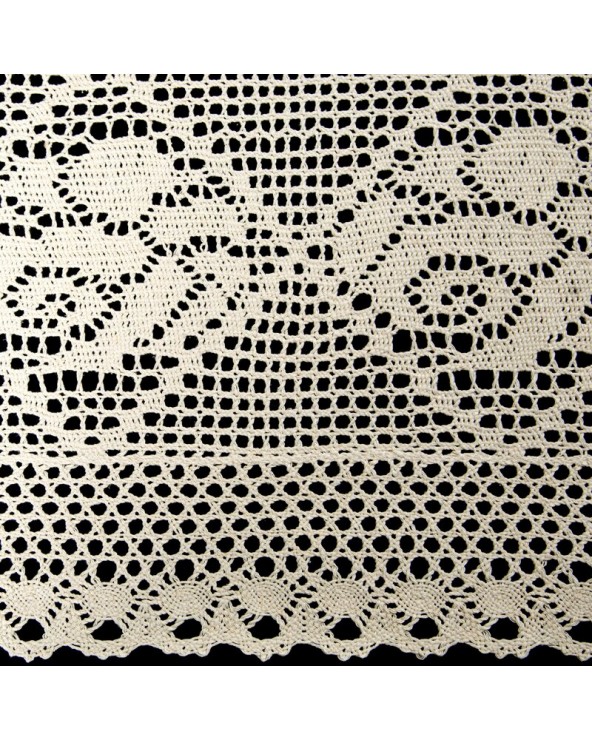 Obrus ażurowy 85x85 Rosaly jasnobeżowy Eurofirany