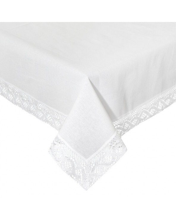 Obrus z koronką 140x220 Susan biały Eurofirany