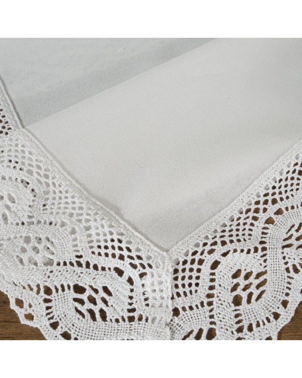 Obrus z koronką 140x260 Susan biały Eurofirany