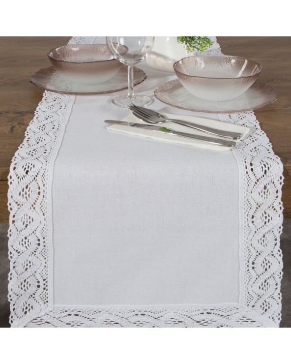 Bieżnik z koronką 40x140 Susan biały Eurofirany 