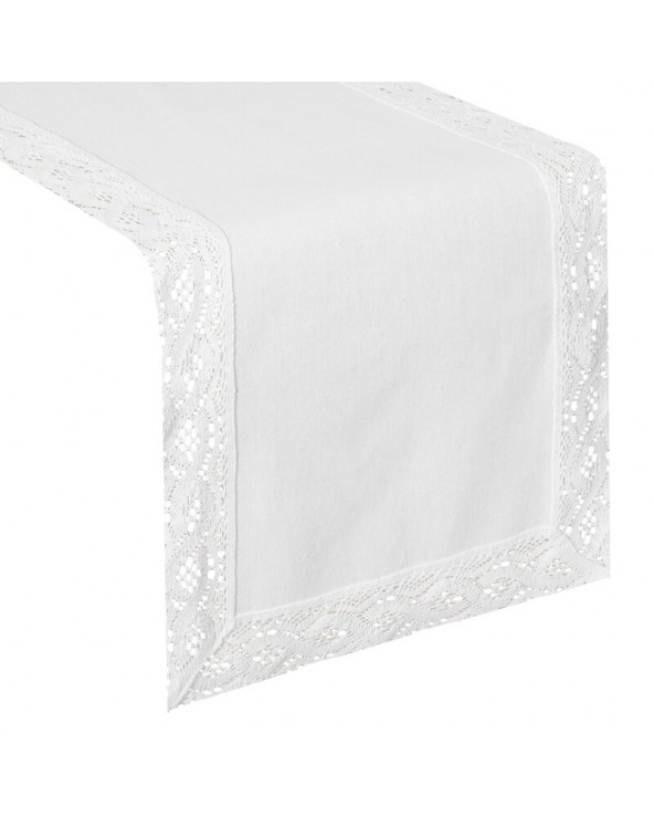 Bieżnik z koronką 40x140 Susan biały Eurofirany 