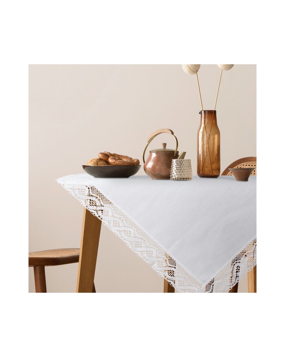 Obrus z koronką 85x85 Susan biały Eurofirany
