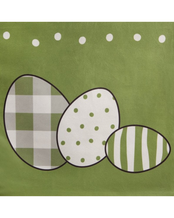 Bieżnik wielkanocny welwetowy 35x140 Wiosna zielony/biały Eurofirany