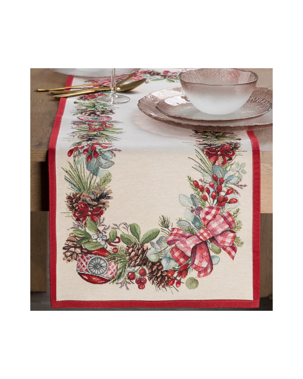 Bieżnik świąteczny 45x140 1320 Eurofirany