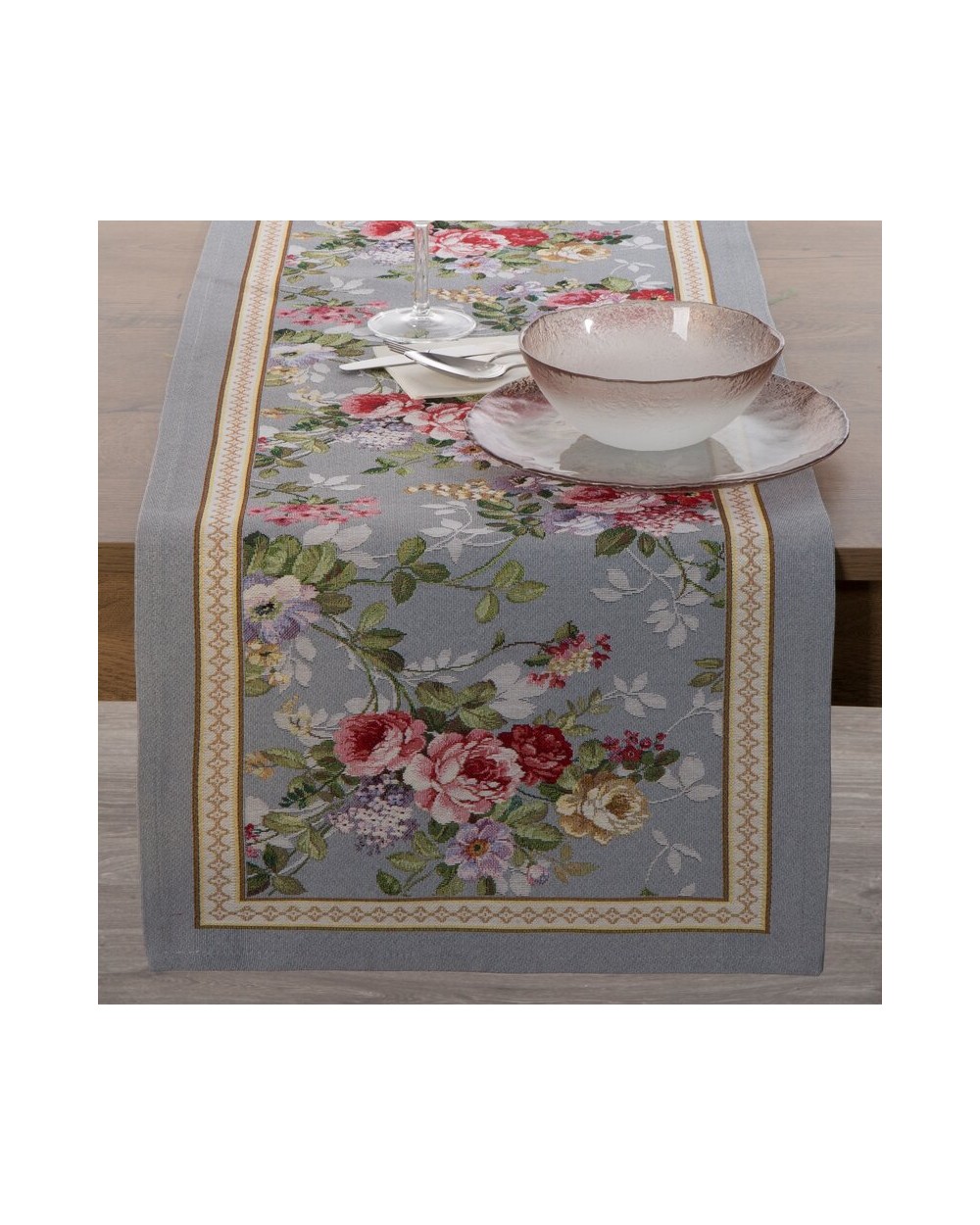 Obrus 45x140 4088 popielaty Eurofirany