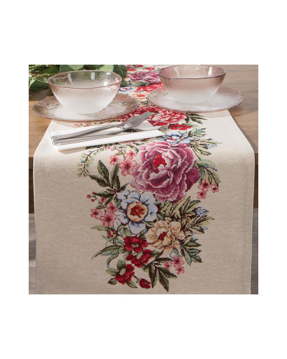 Obrus 45x140 Gria różowy Eurofirany