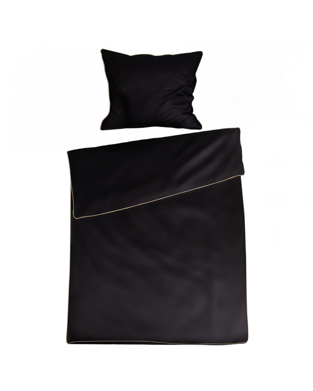 Pościel satyna bawełniana 140x200 + 1x70x80 Gold Line czarna Matex