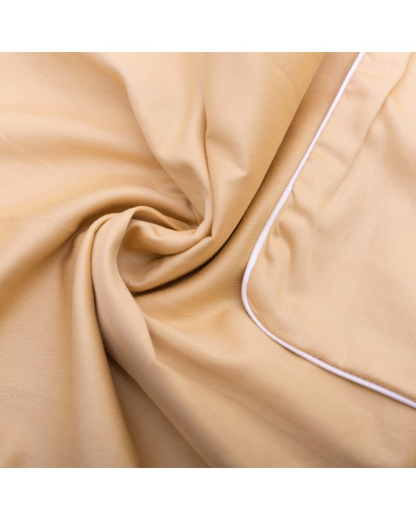 Pościel satyna bawełniana 160x200 + 2x70x80 Gold Line beżowa Matex