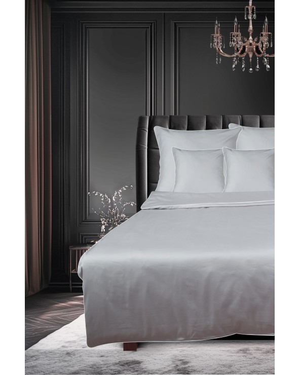 Pościel satyna bawełniana 160x200 + 2x70x80 Gold Line popielata Matex