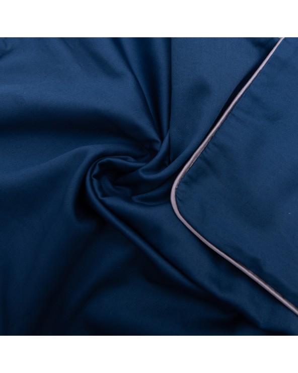 Pościel satyna bawełniana 160x200 + 2x70x80 Gold Line granatowa Matex