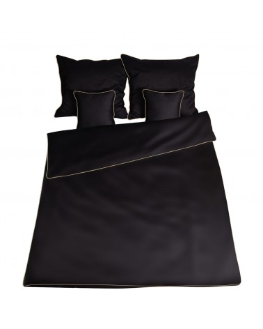 Pościel satyna bawełniana 160x200 + 2x70x80 Gold Line czarna Matex