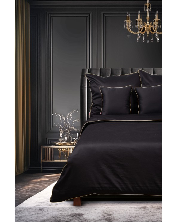 Pościel satyna bawełniana 160x200 + 2x70x80 Gold Line czarna Matex