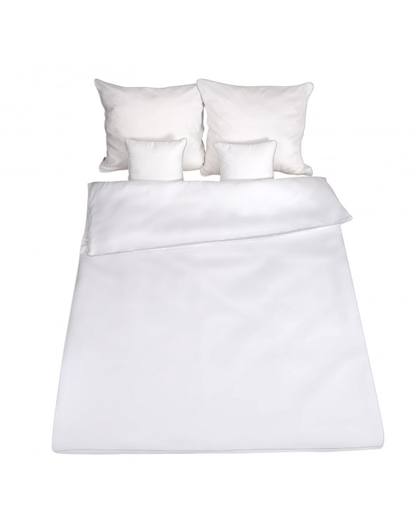 Pościel satyna bawełniana 200x220 + 2x70x80 Gold Line biała Matex