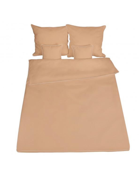 Pościel satyna bawełniana 200x220 + 2x70x80 Gold Line beżowa Matex