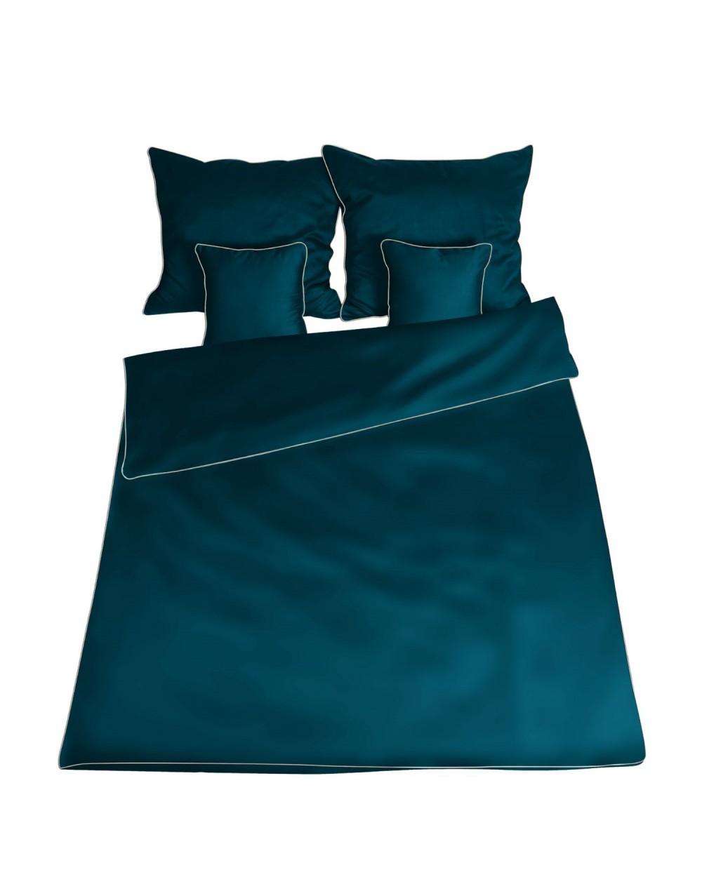 Pościel satyna bawełniana 200x220 + 2x70x80 Gold Line ciemnozielona Matex