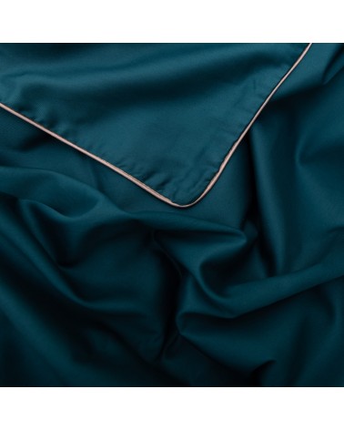 Pościel satyna bawełniana 200x220 + 2x70x80 Gold Line ciemnozielona Matex