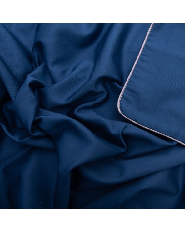 Pościel satyna bawełniana 200x220 + 2x70x80 Gold Line granatowa Matex