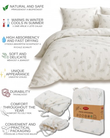 Pościel muślinowa 160x200 + 2x70x80 TM0381_01 Matex