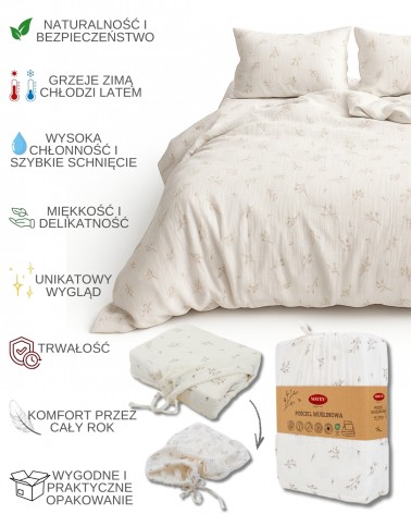 Pościel muślinowa 200x220 + 2x70x80 TM0382_02 Matex