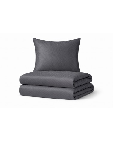 Pościel adamaszek 200x220 + 2x70x80 Geometria grafitowa Matex