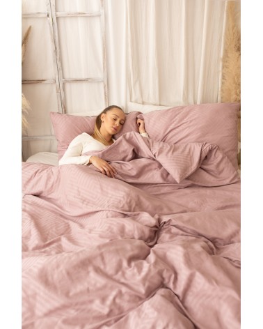 Pościel adamaszek 160x200 + 2x70x80 Geometria różowa Matex