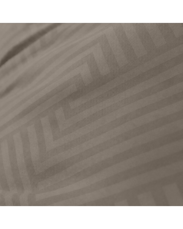 Pościel adamaszek 160x200 + 2x70x80 Geometria brązowa Matex