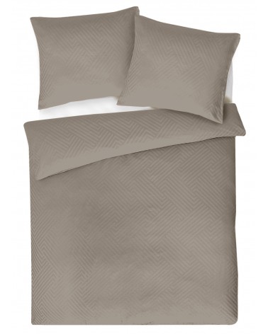 Pościel adamaszek 160x200 + 2x70x80 Geometria brązowa Matex