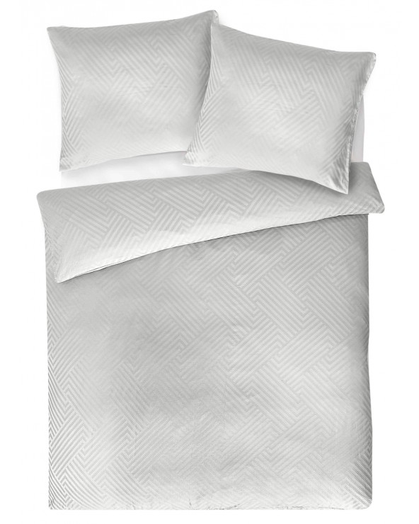Pościel adamaszek 160x200 + 2x70x80 Geometria szara Matex