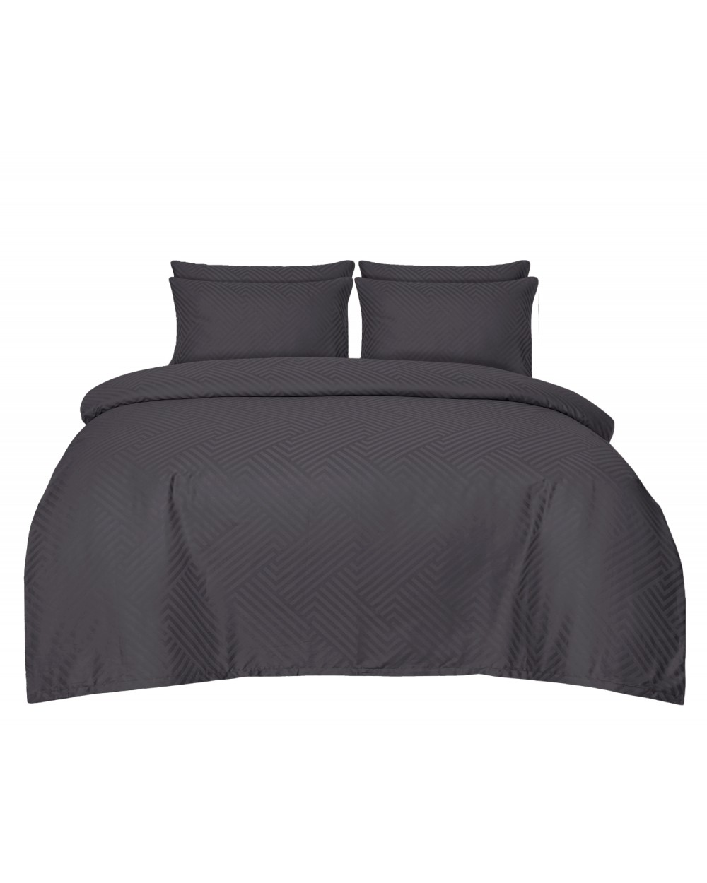 Pościel adamaszek 160x200 + 2x70x80 Geometria grafitowa Matex