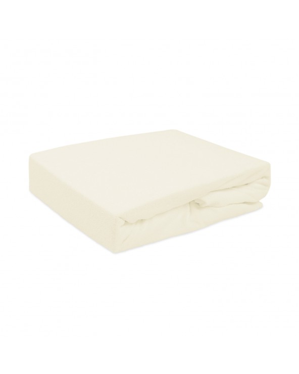 Prześcieradło bawełna frotte Premium 900x200x20 z gumką jasnobeżowe Darymex