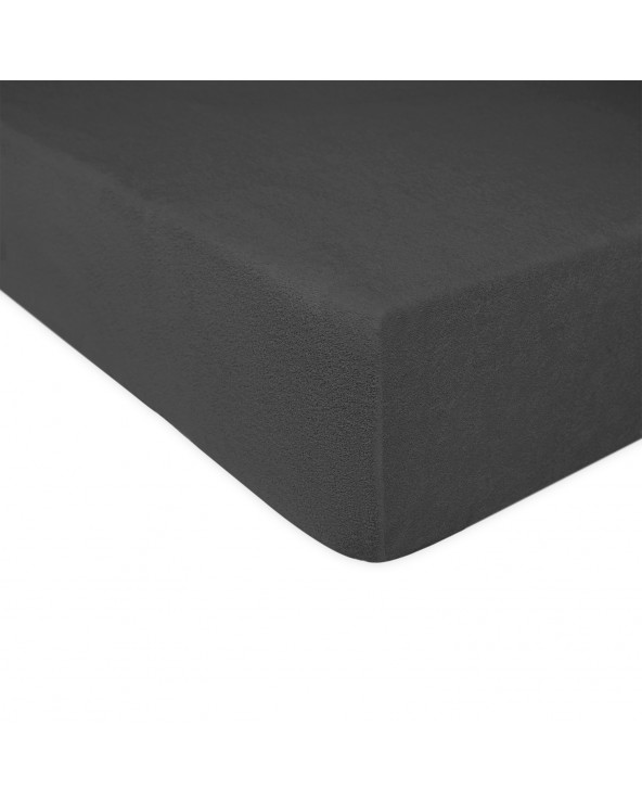 Prześcieradło bawełna frotte Premium 160x200x20 z gumką antracytowe Darymex