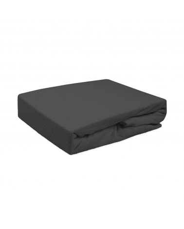 Prześcieradło bawełna frotte Premium 180x200x20 z gumką antracytowe Darymex