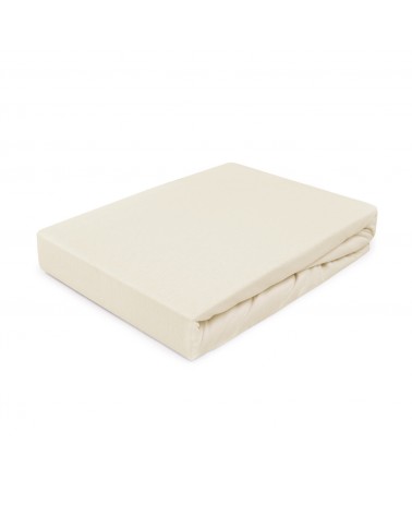 Prześcieradło bawełna jersey Premium 220x200x20 z gumką jasnobeżowe Darymex