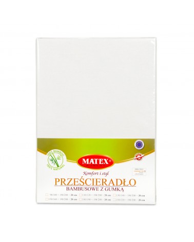Prześcieradło bambusowe 140x200x20 Bamboo z gumką kremowe Matex