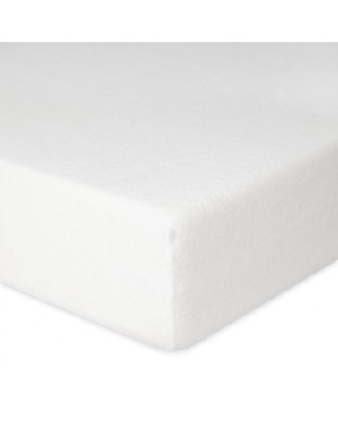 Wysokie prześcieradło bawełna frotte 120x200x30 z gumką białe Premium Matex