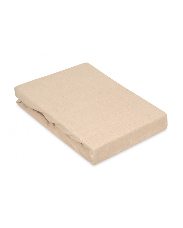 Wysokie prześcieradło bawełna frotte 120x200x30 z gumką beżowe Premium Matex