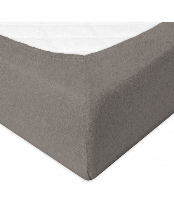 Wysokie prześcieradło bawełna frotte 120x200x30 z gumką antracytowe Premium Matex
