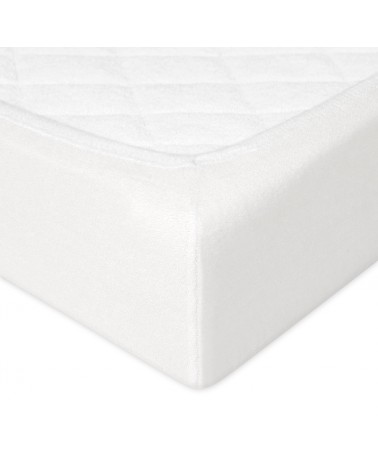 Wysokie prześcieradło bawełna frotte 140x200x30 z gumką białe Premium Matex