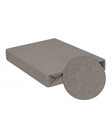 Wysokie prześcieradło bawełna frotte 140x200x30 z gumką antracytowe Premium Matex