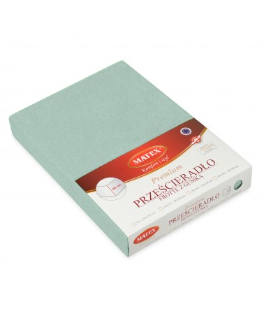 Prześcieradło bawełna frotte 160x200x20 z gumką miętowe Premium Matex