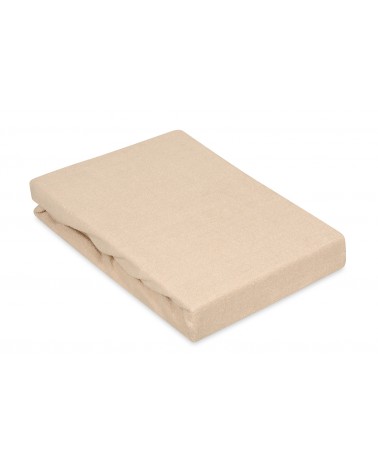 Wysokie prześcieradło bawełna frotte 160x200x30 z gumką beżowe Premium Matex