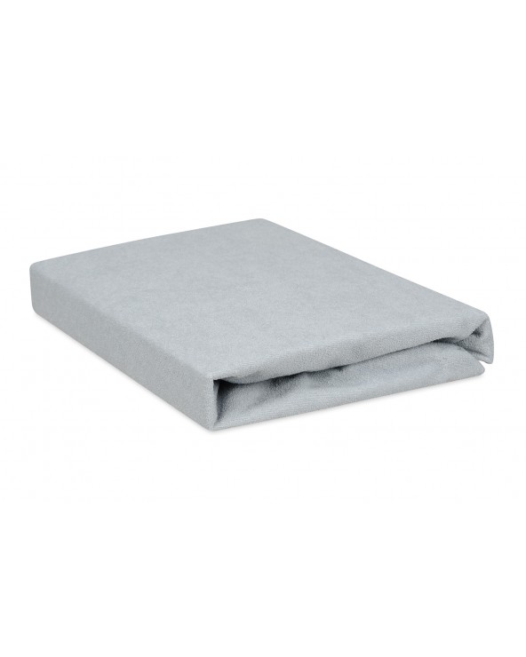 Wysokie prześcieradło bawełna frotte 160x200x30 z gumką popielate Premium Matex