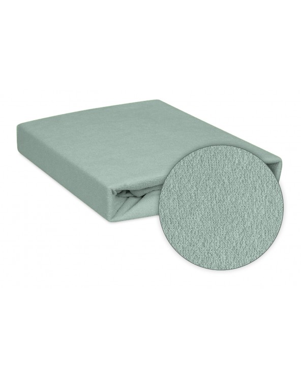 Prześcieradło bawełna frotte 180x200x20 z gumką miętowe Premium Matex