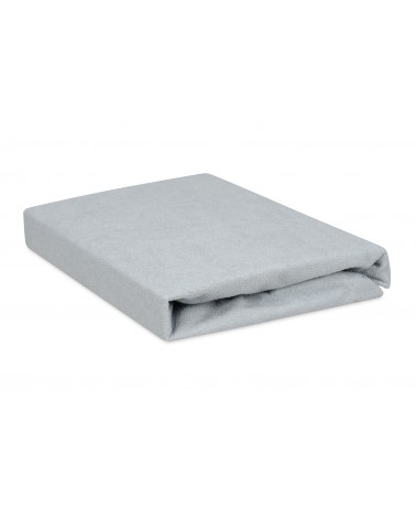 Wysokie prześcieradło bawełna frotte 180x200x30 z gumką popielate Premium Matex