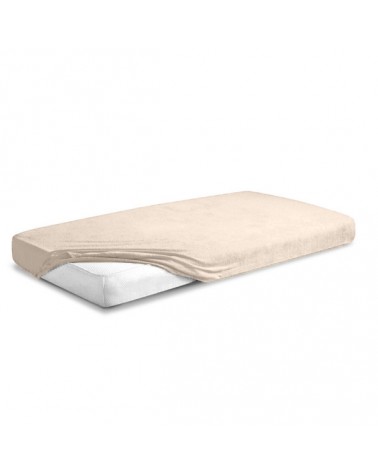 Wysokie prześcieradło bawełna frotte 200x220x30 z gumką cappuccino Premium Matex