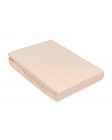 Wysokie prześcieradło bawełna frotte 200x220x30 z gumką cappuccino Premium Matex