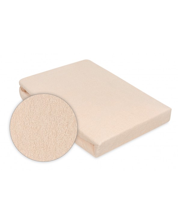 Wysokie prześcieradło bawełna frotte 200x220x30 z gumką cappuccino Premium Matex