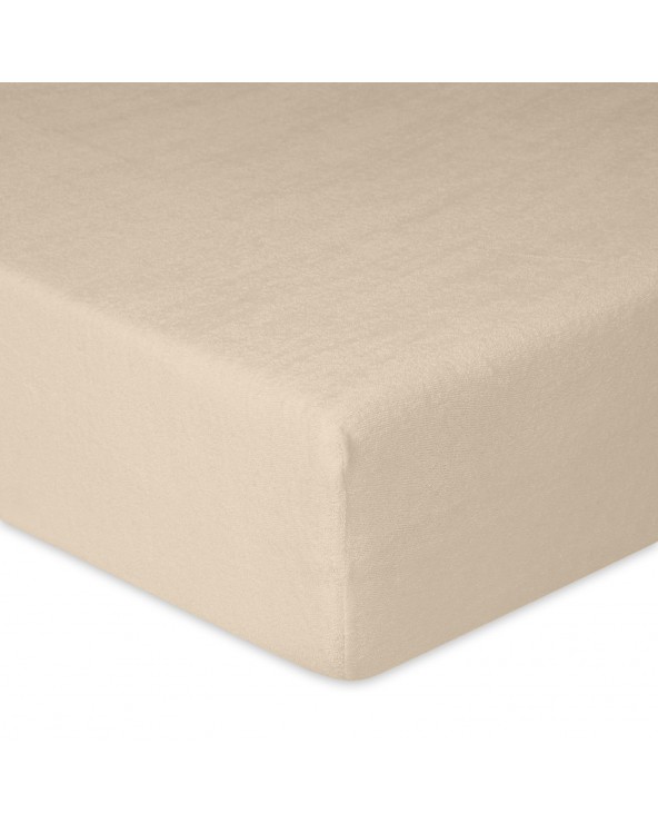 Wysokie prześcieradło bawełna frotte 200x220x30 z gumką beżowe Premium Matex