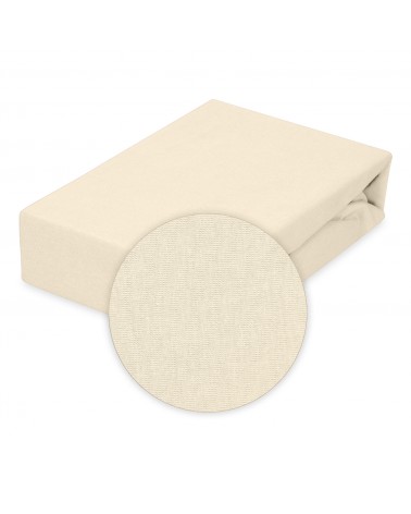 Prześcieradło bawełna jersey 120x200x20 z gumką kremowe Classic Matex